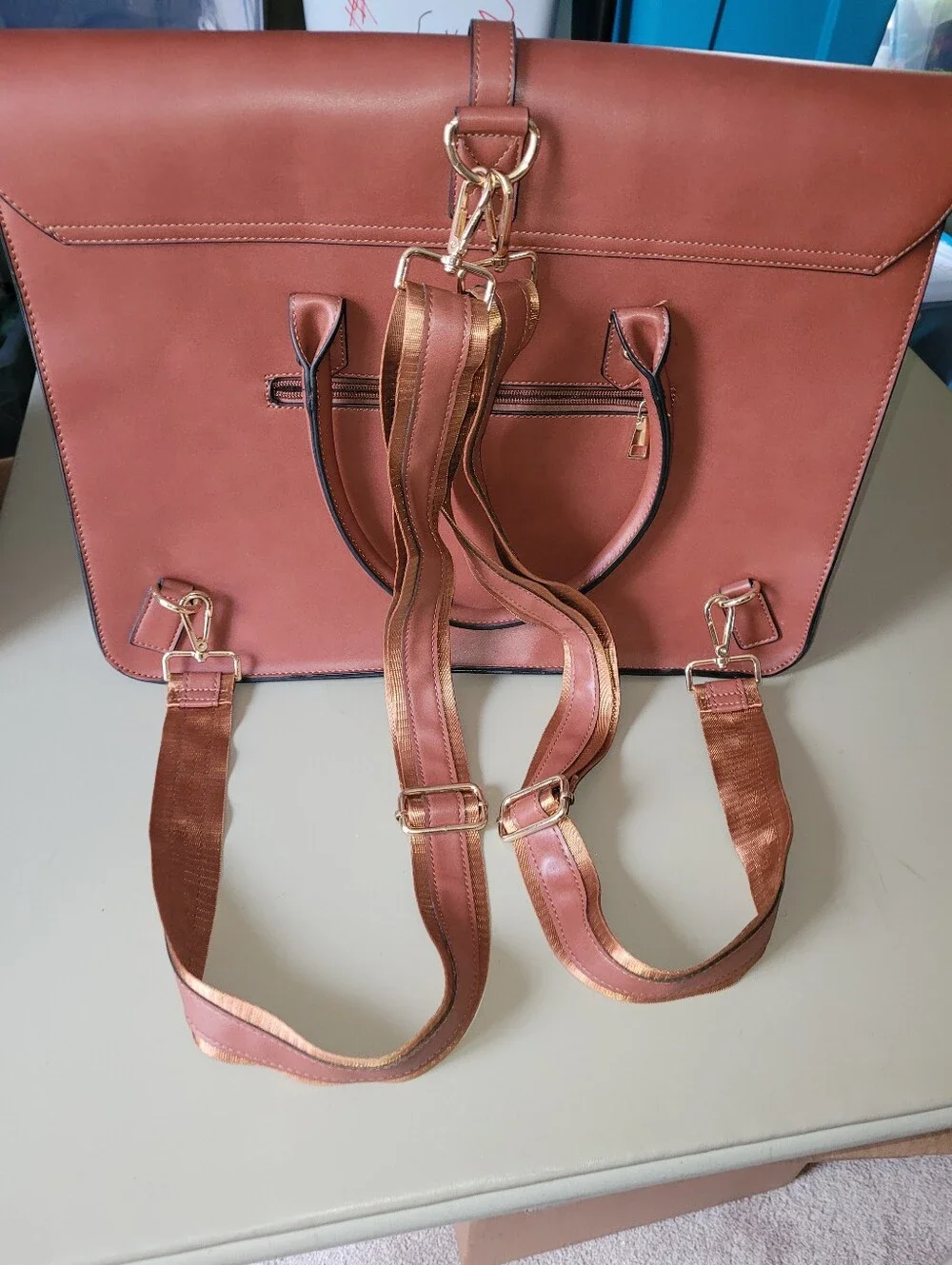 Mosiso Structured Faux Leather Convertable Shoulder Bag, Laptop Bag or backpack.